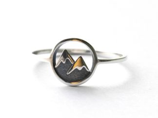 925 Sterling Silver Snow Capped Mountain Ring