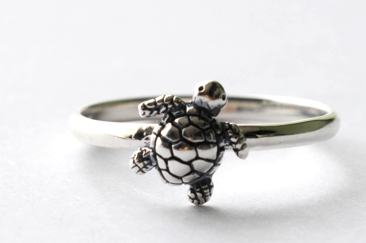925 Sterling Silver Baby Sea Turtle Ring
