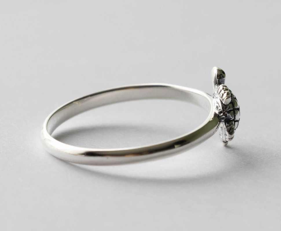 925 Sterling Silver Baby Sea Turtle Ring - Image 2