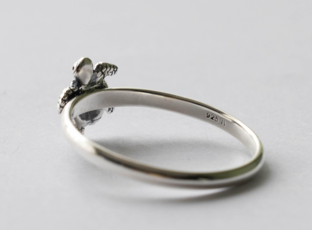 925 Sterling Silver Baby Sea Turtle Ring - Image 4