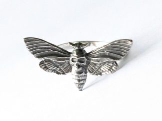 925 Sterling Silver Deaths Head Moth Ring