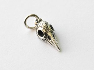 925 Sterling Silver Small Raven Skull Charm