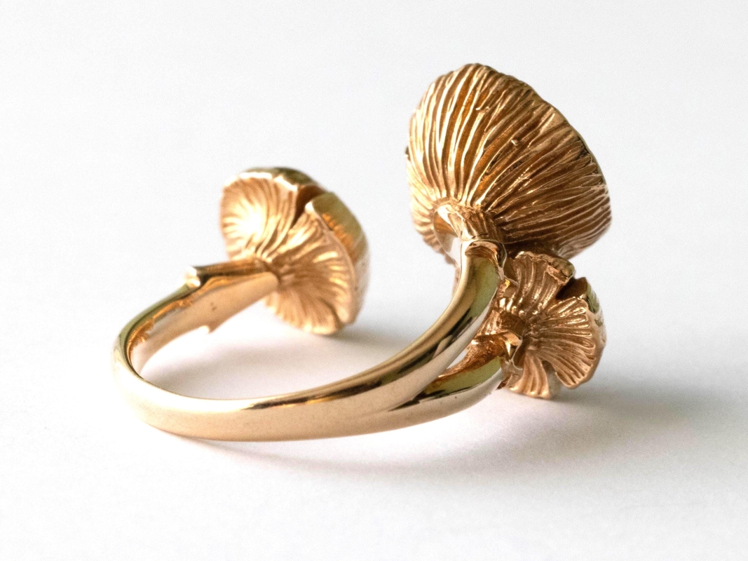 Bronze 3D Mushroom Adjustable Ring