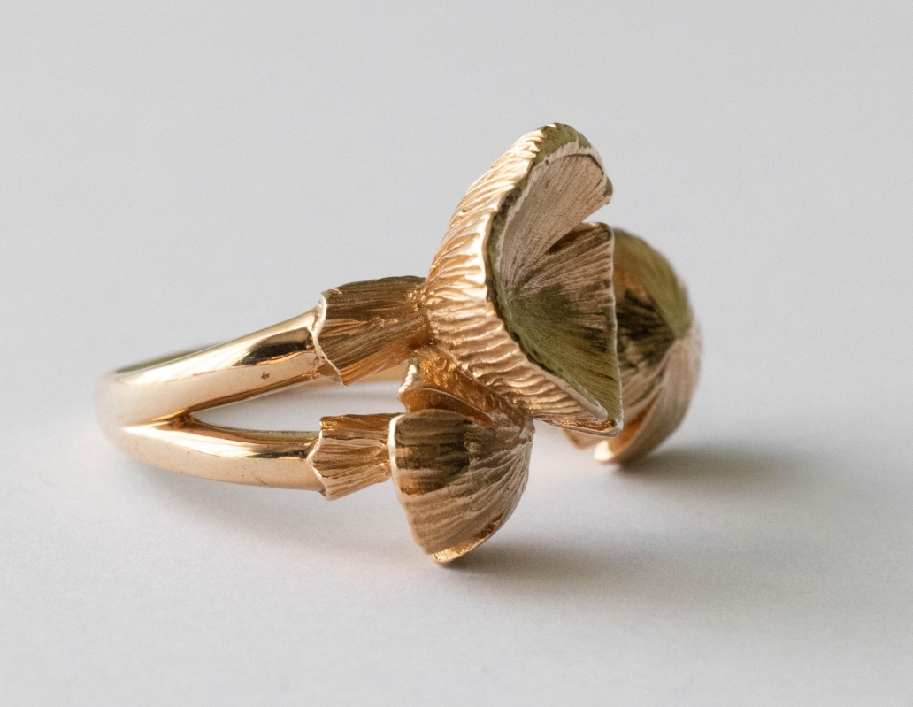 Bronze 3D Mushroom Adjustable Ring - Image 2