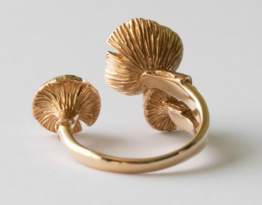 Bronze 3D Mushroom Adjustable Ring - Image 3