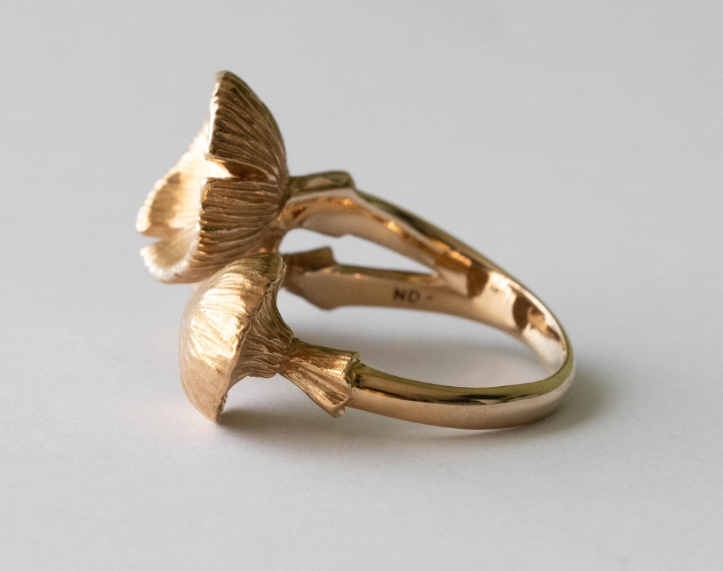 Bronze 3D Mushroom Adjustable Ring - Image 4