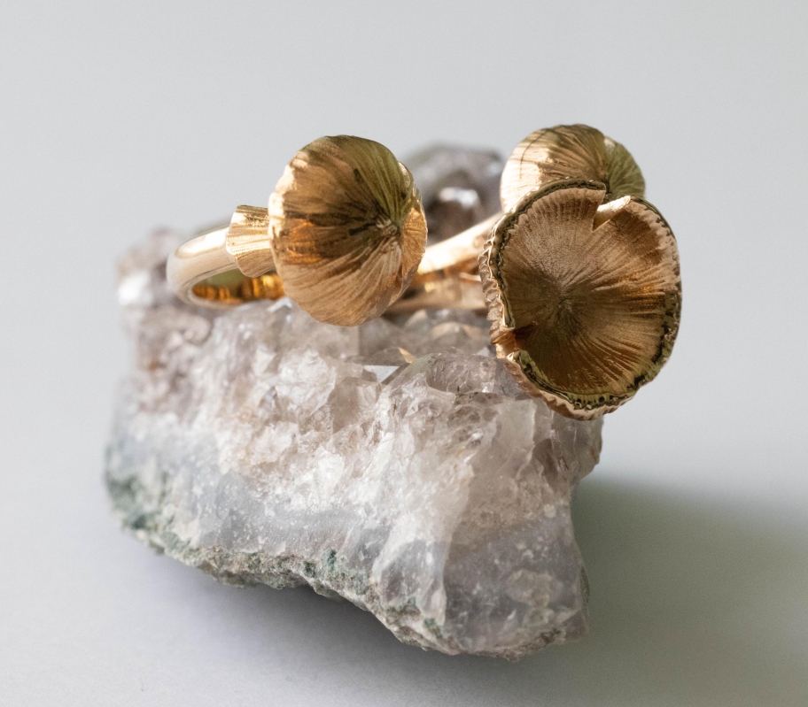 Bronze 3D Mushroom Adjustable Ring - Image 6