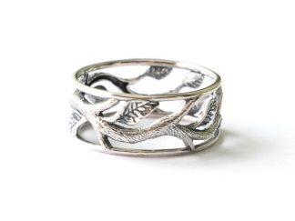 925 Sterling Silver Branches and Leaves Ring