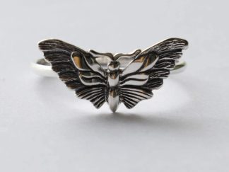 925 Sterling Silver Moth Ring