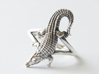 925 Sterling Silver Alligator Ring