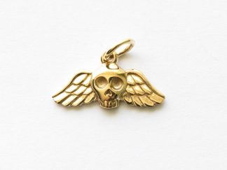 Bronze Flying Skull Charm
