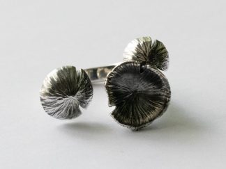 925 Sterling Silver 3D Mushroom Adjustable Ring