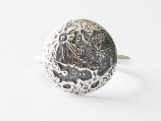 925 Sterling Silver Full Moon Ring