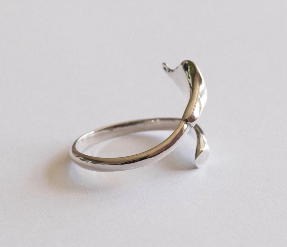 925 Sterling Silver Calla Lily Adjustable Ring - Image 2