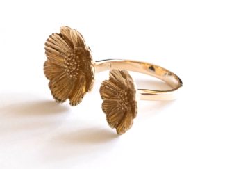 Bronze Adjustable Peony Ring