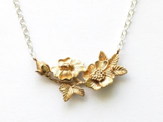 Bronze Wild Rose Festoon Necklace