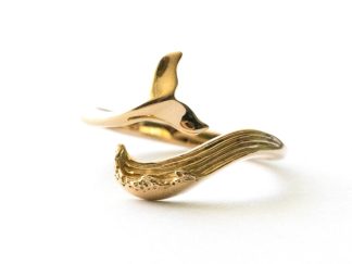 Bronze Wave and Whale Tail Adjustable Ring