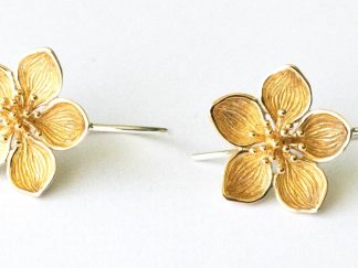 Bronze Cherry Blossom Hook Earrings (1 pair)
