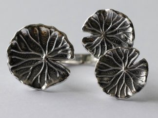925 Sterling Silver Lily Pads Adjustable Ring
