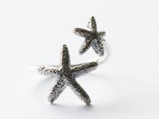 925 Sterling Silver Starfish Adjustable Ring