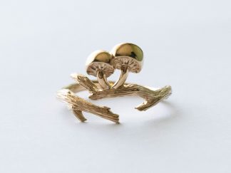 Bronze Branch and Mushroom Adjustable Ring