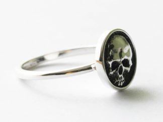 925 Sterling Silver Shadow Box Skull Ring