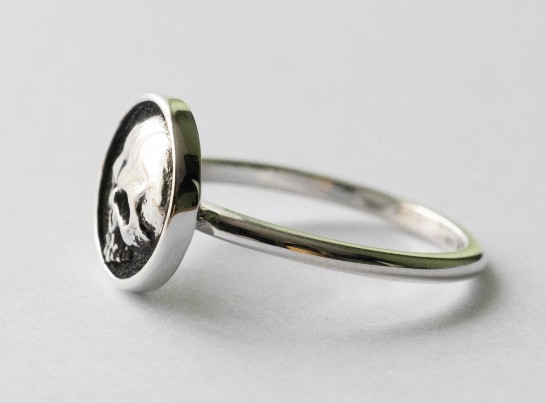925 Sterling Silver Shadow Box Skull Ring - Image 3