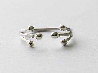 925 Sterling Silver Large Granulations Adjustable Ring