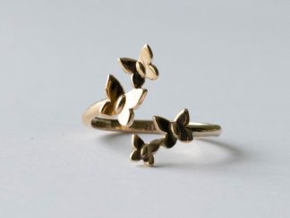 Bronze Butterfly Cluster Adjustable Ring