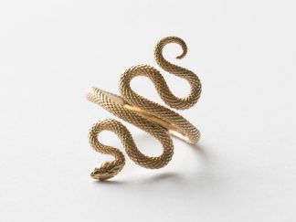 Bronze Textured Snake Adjustable Ring