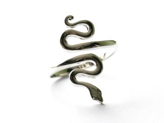 925 Sterling Silver Large Snake Adjustable Ring