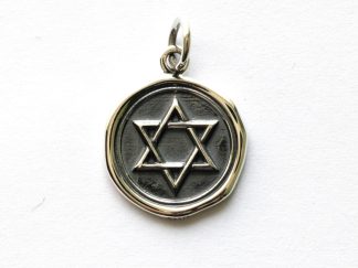 925 Sterling Silver Wax Seal Star of David Charm