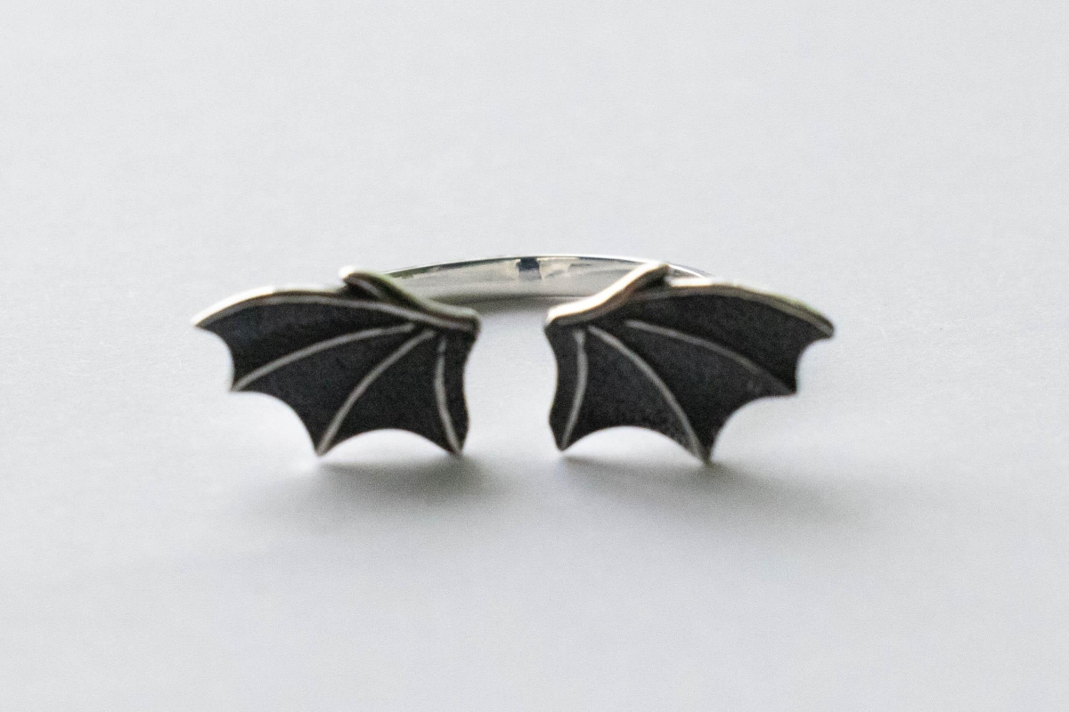 925 Sterling Silver Dragon Wings Adjustable Ring