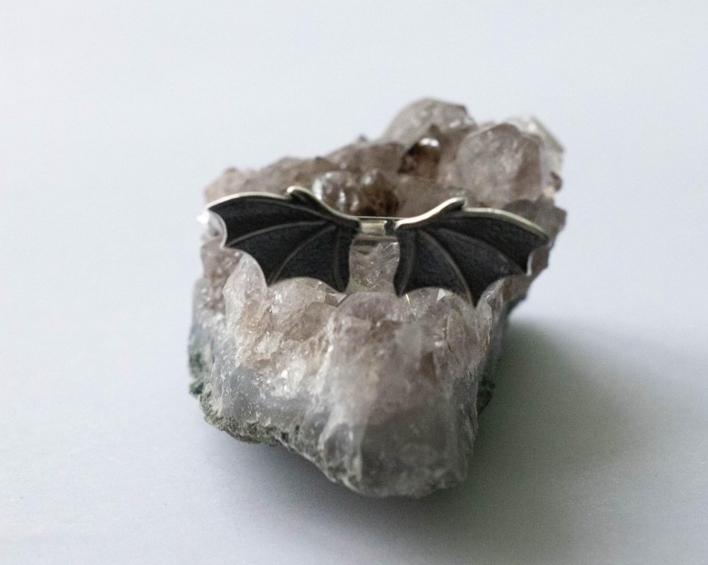 925 Sterling Silver Dragon Wings Adjustable Ring - Image 4