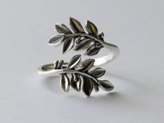 925 Sterling Silver Laurel Wreath Adjustable Ring