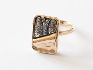 Bronze and 925 Sterling Silver Sardine Can Ring