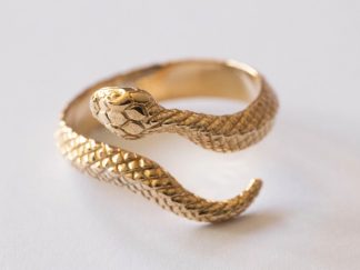 Bronze Scaled Snake Adjustable Ring