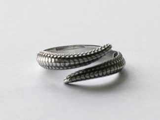 925 Sterling Silver Dragon Scale Adjustable Ring