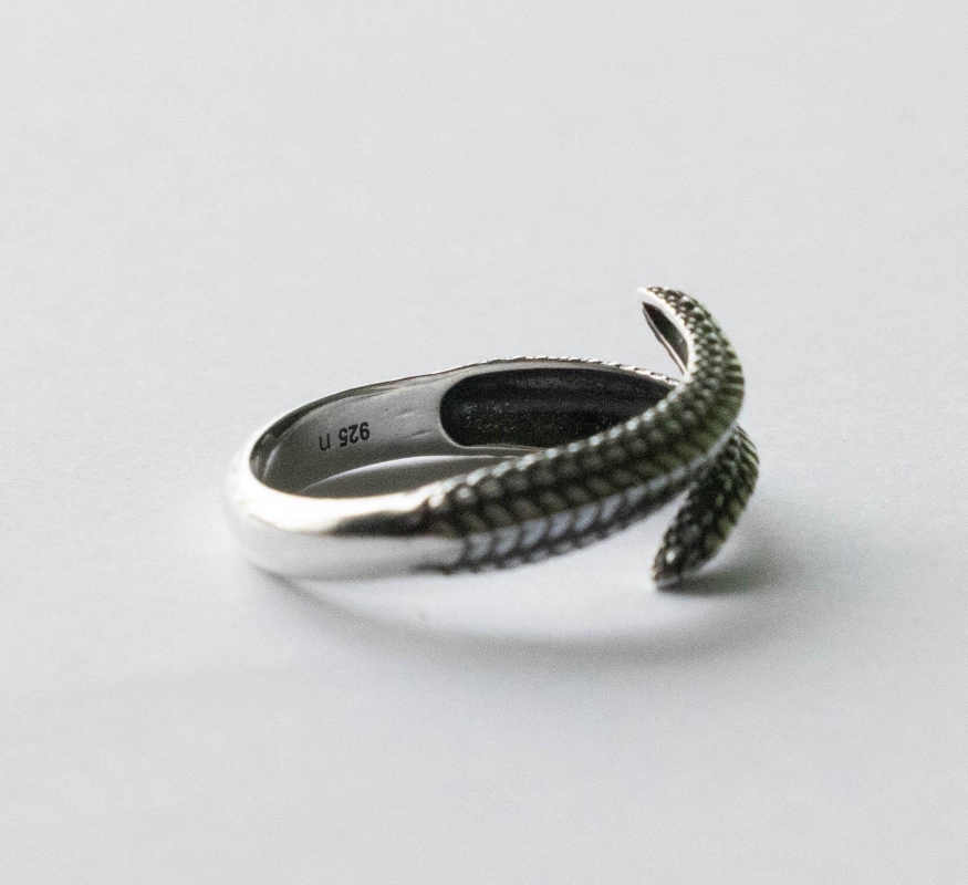 925 Sterling Silver Dragon Scale Adjustable Ring - Image 4