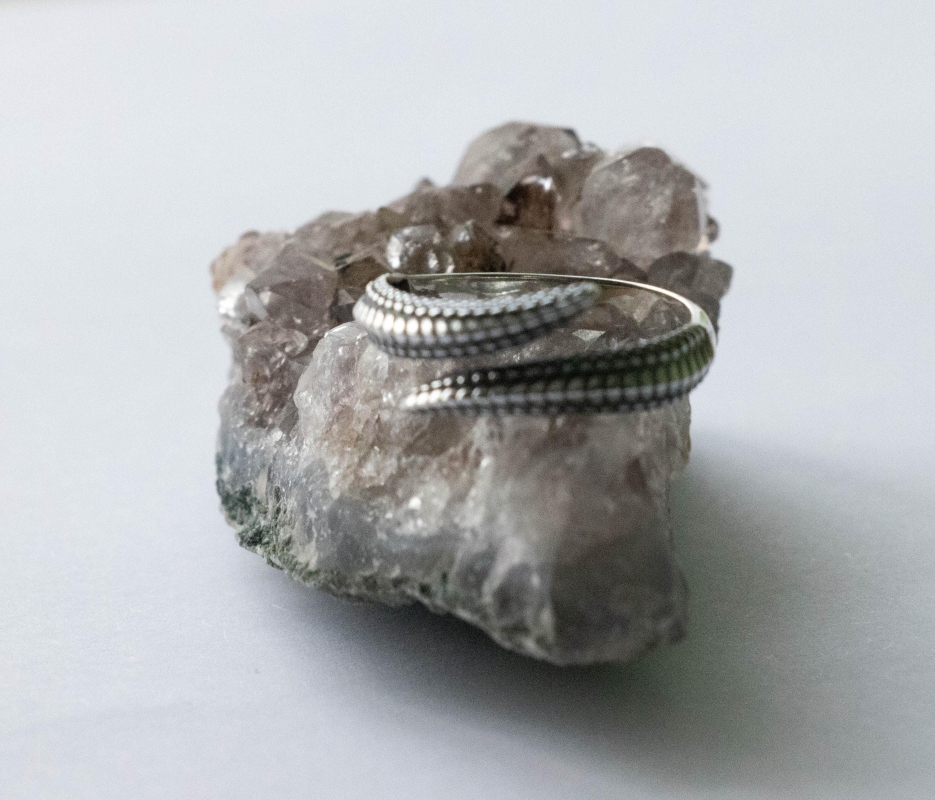 925 Sterling Silver Dragon Scale Adjustable Ring - Image 6