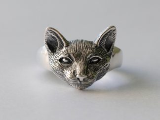 925 Sterling Silver Cat Face Ring