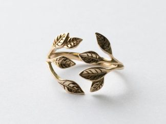 Bronze Leaf Cluster Adjustable Ring