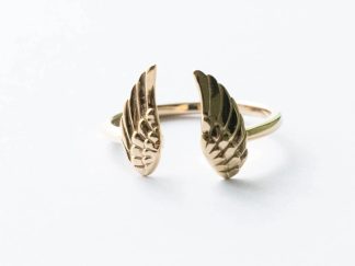 Bronze Angel Wing Adjustable Ring