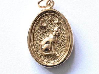 Bronze Wax Seal Sitting Cat Charm