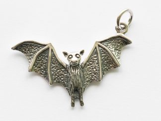 925 Sterling Silver Sideways Flying Bat Charm