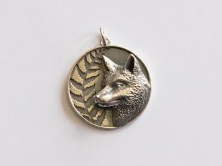 925 Sterling Silver Fox and Fern Charm