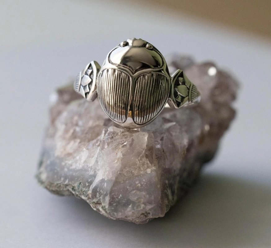 925 Sterling Silver Scarab Ring - Image 4